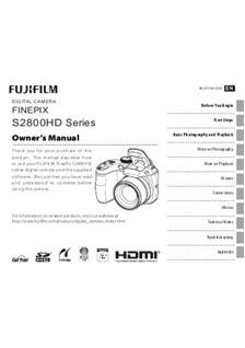 Fujifilm FinePix S2800 HD manual. Camera Instructions.